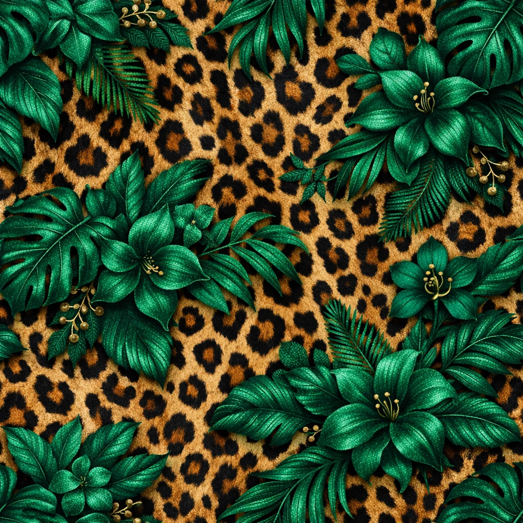 Estampa Animal Print Onça com Verde